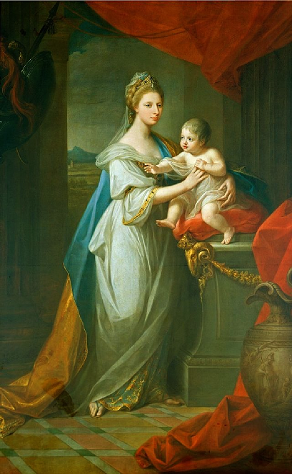 Augusta Charlotte de Hanovre avec son fils Charles-Georges-Auguste - 1767